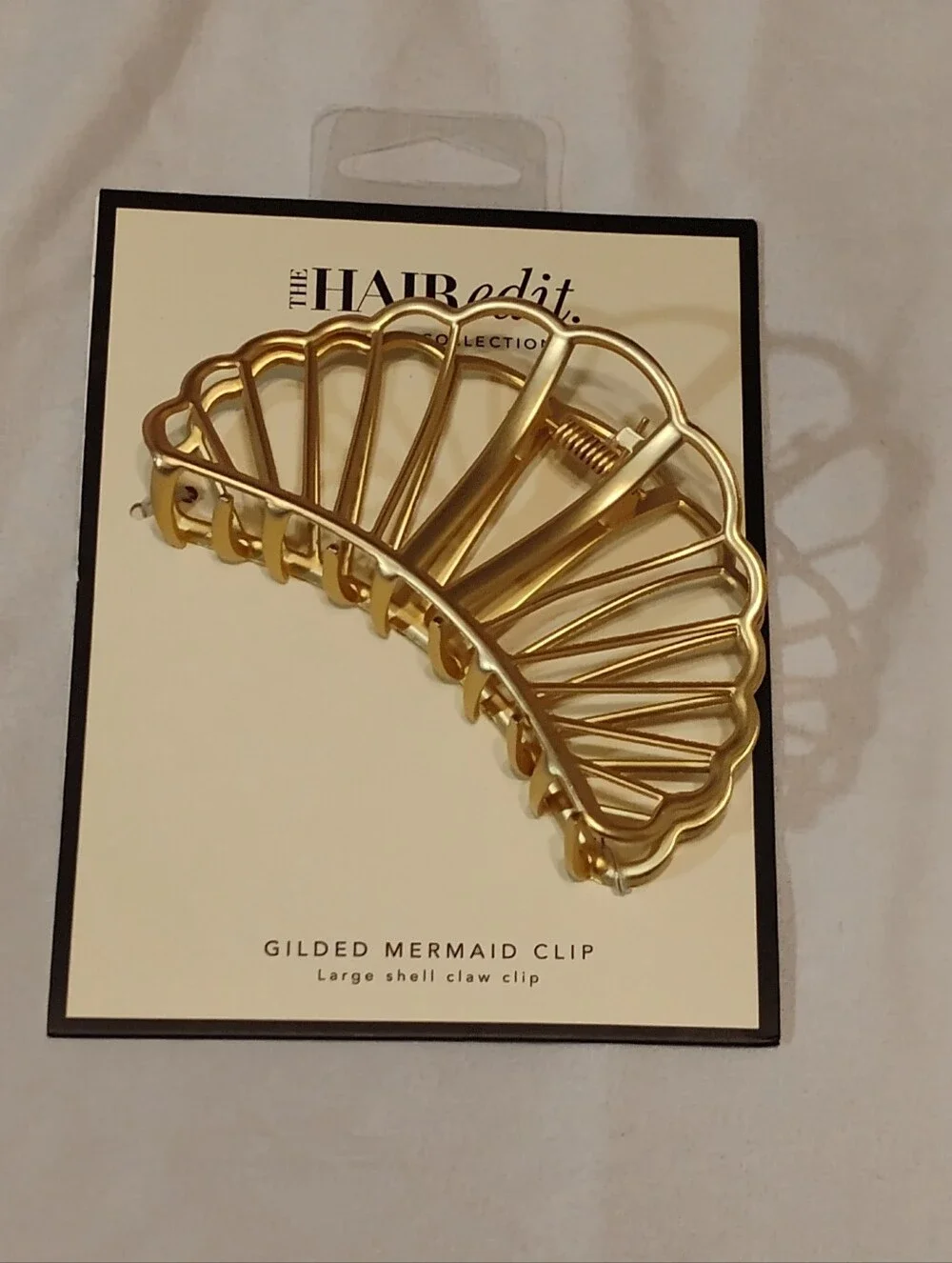 Gilded Mermaid Shell Hair Clip - Gold